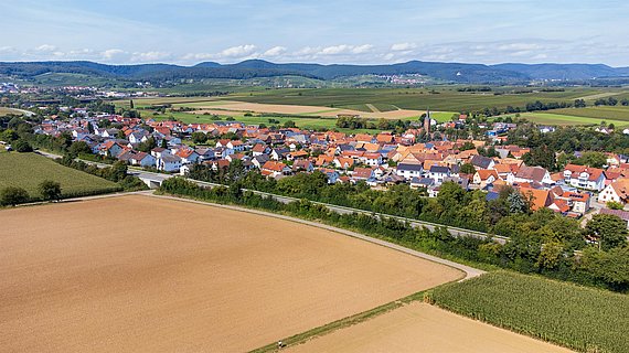 Kapellen-Drusweiler aus der Vogelüerspektive
